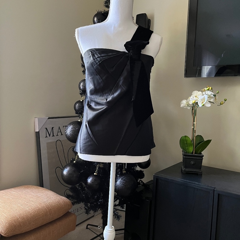 New! Event! Ann Taylor Silk and Velvet Bow Top